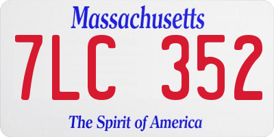 MA license plate 7LC352