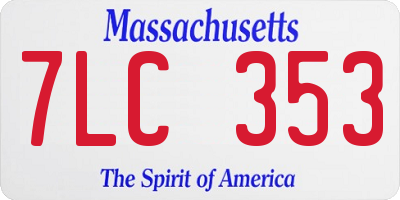 MA license plate 7LC353