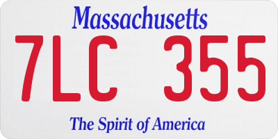 MA license plate 7LC355