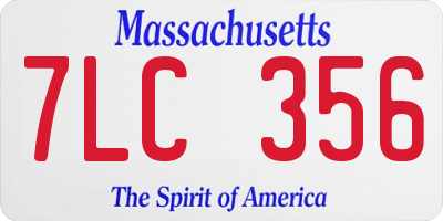 MA license plate 7LC356