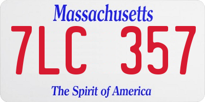 MA license plate 7LC357