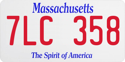 MA license plate 7LC358