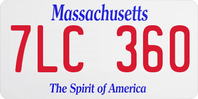 MA license plate 7LC360