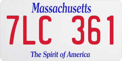 MA license plate 7LC361