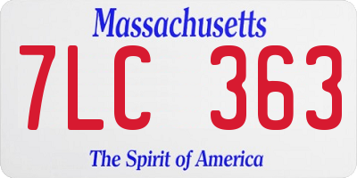 MA license plate 7LC363