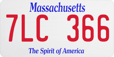 MA license plate 7LC366