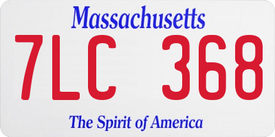 MA license plate 7LC368