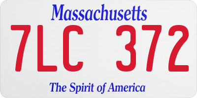 MA license plate 7LC372
