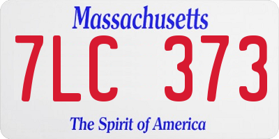 MA license plate 7LC373