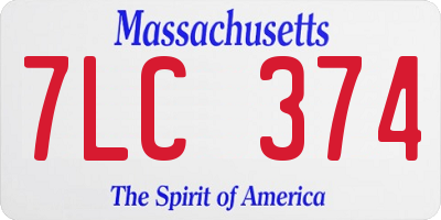 MA license plate 7LC374