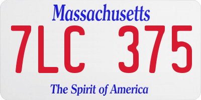 MA license plate 7LC375