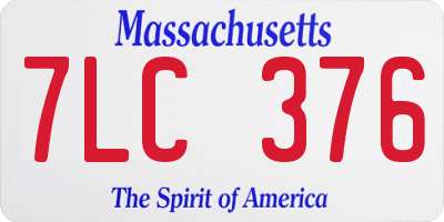 MA license plate 7LC376