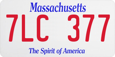 MA license plate 7LC377