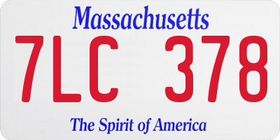 MA license plate 7LC378
