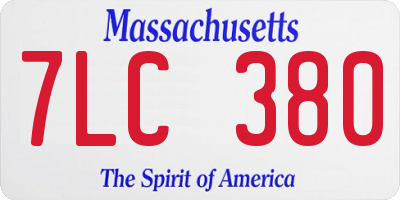 MA license plate 7LC380