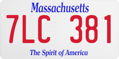 MA license plate 7LC381