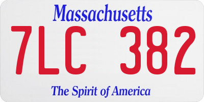 MA license plate 7LC382