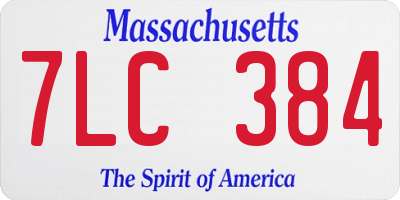 MA license plate 7LC384