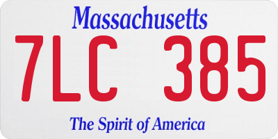 MA license plate 7LC385