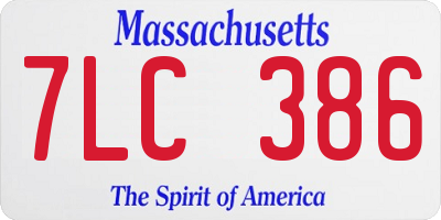 MA license plate 7LC386