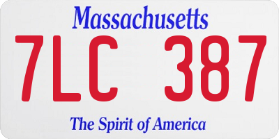 MA license plate 7LC387