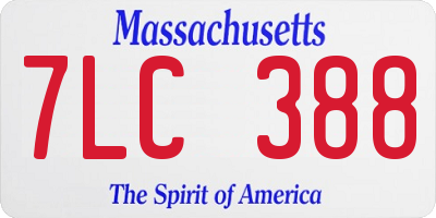 MA license plate 7LC388