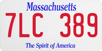 MA license plate 7LC389