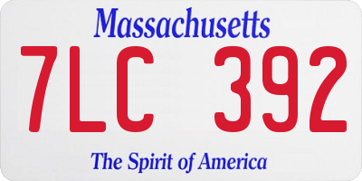 MA license plate 7LC392