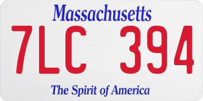 MA license plate 7LC394