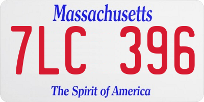MA license plate 7LC396