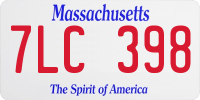 MA license plate 7LC398
