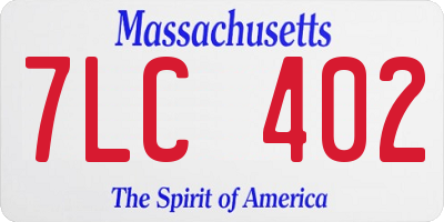 MA license plate 7LC402