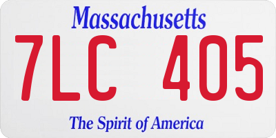 MA license plate 7LC405
