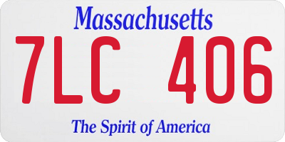 MA license plate 7LC406