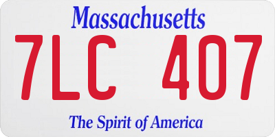 MA license plate 7LC407