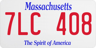 MA license plate 7LC408
