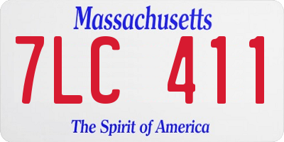 MA license plate 7LC411