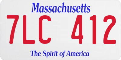 MA license plate 7LC412
