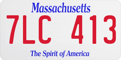 MA license plate 7LC413