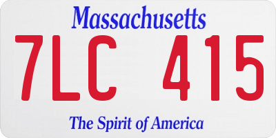 MA license plate 7LC415