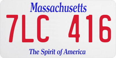 MA license plate 7LC416