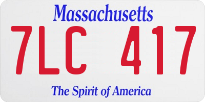 MA license plate 7LC417