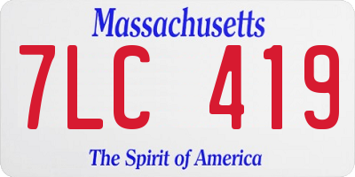 MA license plate 7LC419