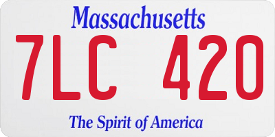 MA license plate 7LC420