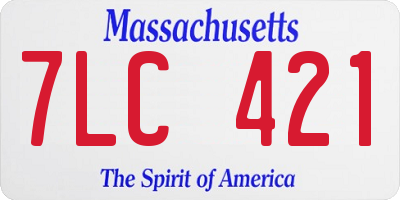 MA license plate 7LC421