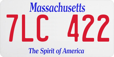MA license plate 7LC422