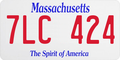 MA license plate 7LC424