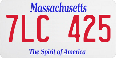 MA license plate 7LC425
