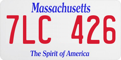 MA license plate 7LC426