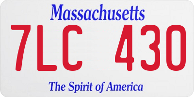 MA license plate 7LC430